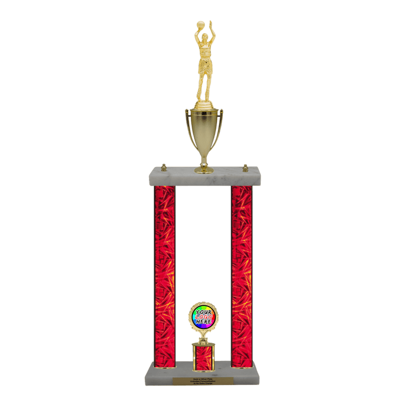 Custom Basketball 2 Post Trophy - Series 3505/2C17B - Anderson Trophy Co.