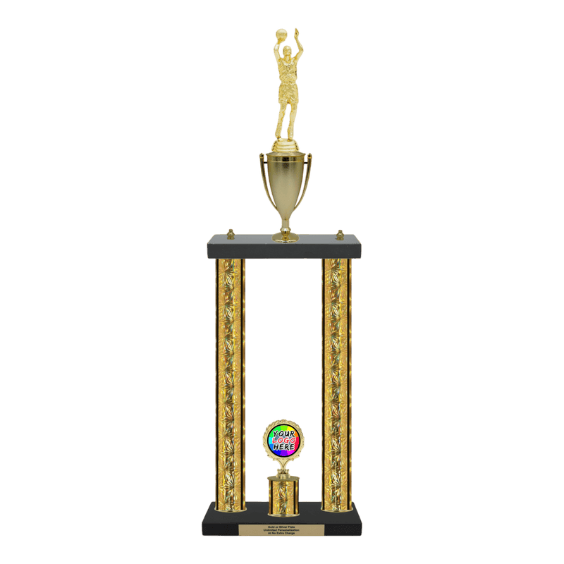 Custom Basketball 2 Post Trophy - Series 3505/2C17B - Anderson Trophy Co.