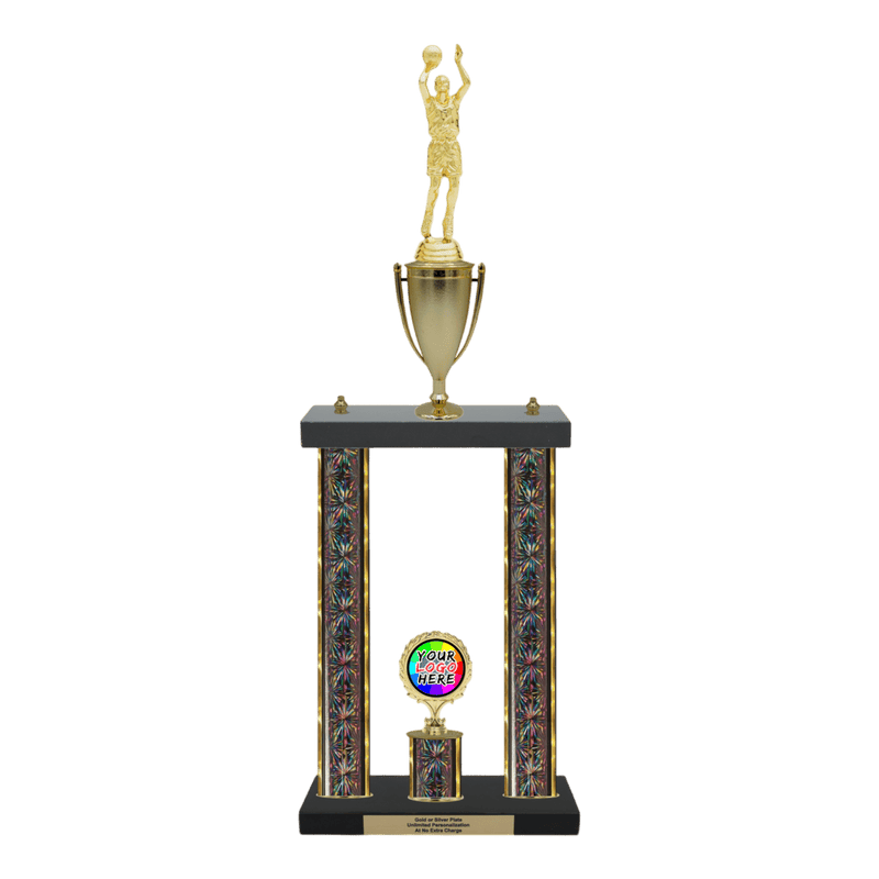 Custom Basketball 2 Post Trophy - Series 3505/2C17B - Anderson Trophy Co.