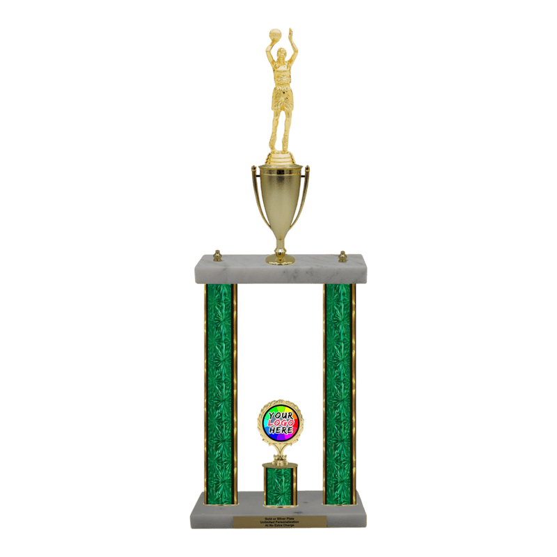 Custom Basketball 2 Post Trophy - Series 3505/2C17B - Anderson Trophy Co.