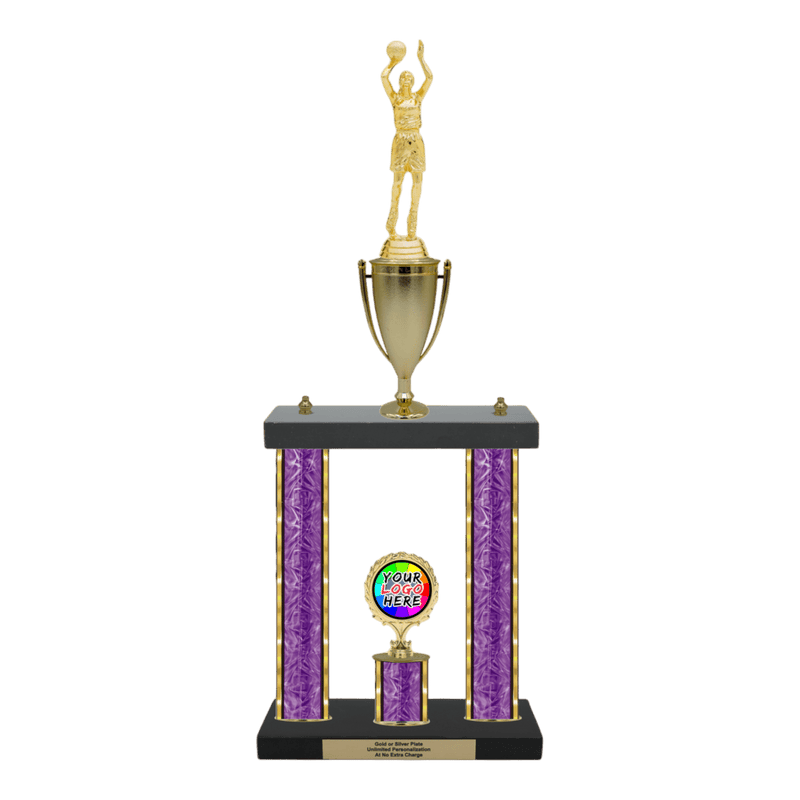 Custom Basketball 2 Post Trophy - Series 3505/2C17B - Anderson Trophy Co.