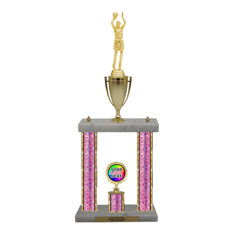 Custom Basketball 2 Post Trophy - Series 3505/2C17B - Anderson Trophy Co.