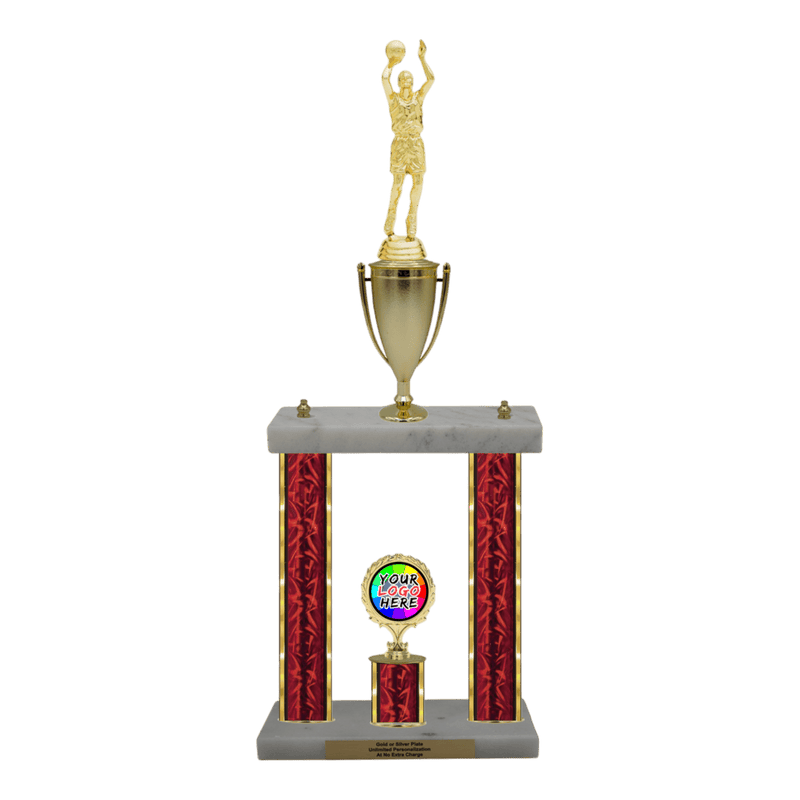 Custom Basketball 2 Post Trophy - Series 3505/2C17B - Anderson Trophy Co.