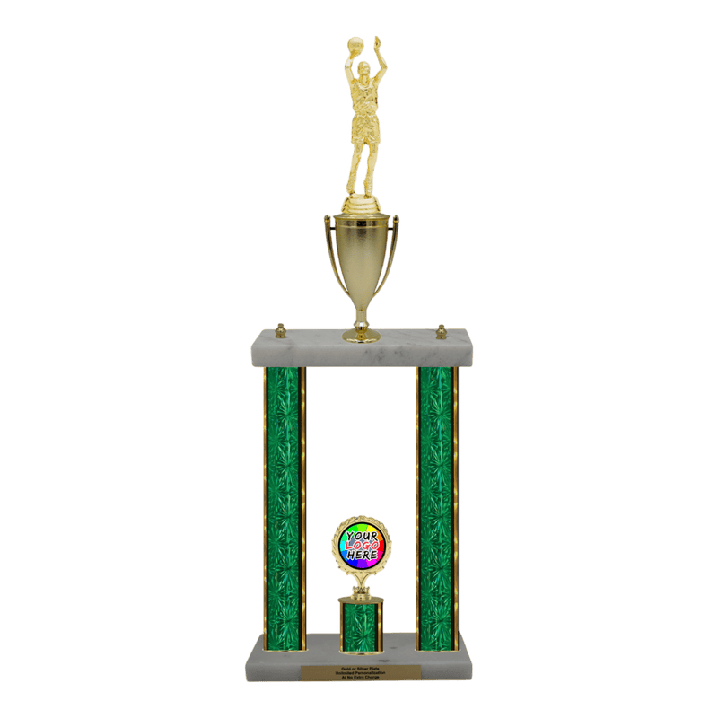 Custom Basketball 2 Post Trophy - Series 3505/2C17B - Anderson Trophy Co.