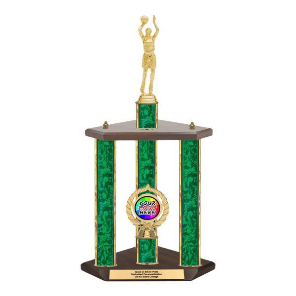 Custom Basketball 3 Post Trophy - Series 3505 - Anderson Trophy Co.