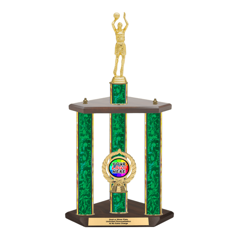 Custom Basketball 3 Post Trophy - Series 3505 - Anderson Trophy Co.