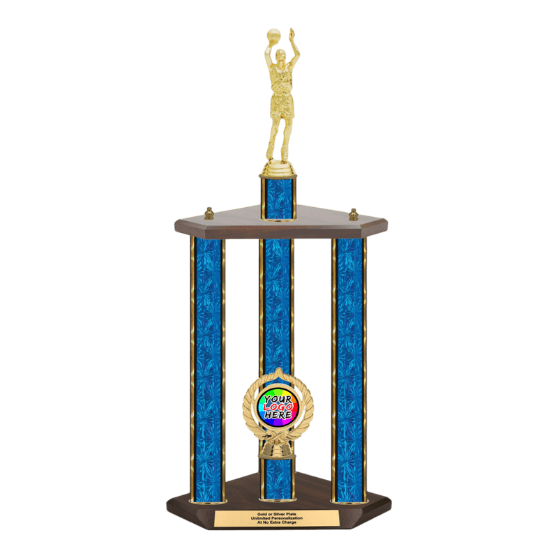 Custom Basketball 3 Post Trophy - Series 3505 - Anderson Trophy Co.