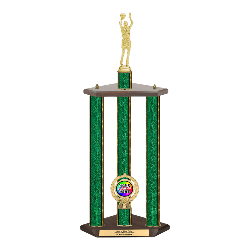 Custom Basketball 3 Post Trophy - Series 3505 - Anderson Trophy Co.