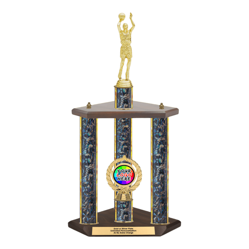 Custom Basketball 3 Post Trophy - Series 3505 - Anderson Trophy Co.