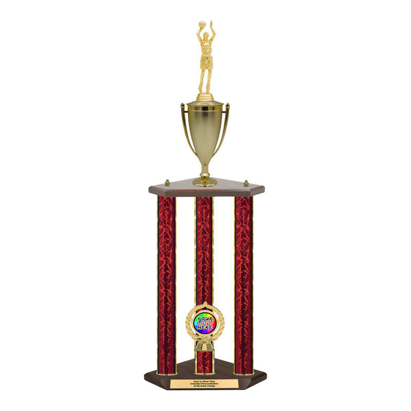 Custom Basketball 3 Post Trophy - Series 3505/2C17C - Anderson Trophy Co.