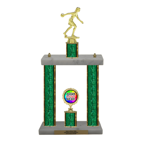 Custom Bowling 2 Post Trophy - Series 3551 - Anderson Trophy Co.