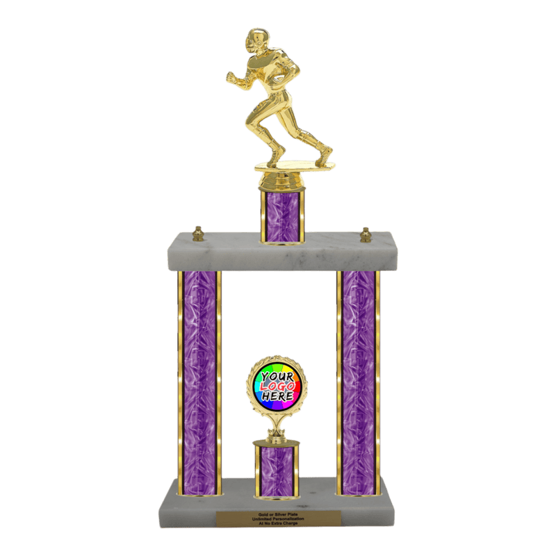 Custom Football Runner 2 Post Trophy - Series 3500 - Anderson Trophy Co.