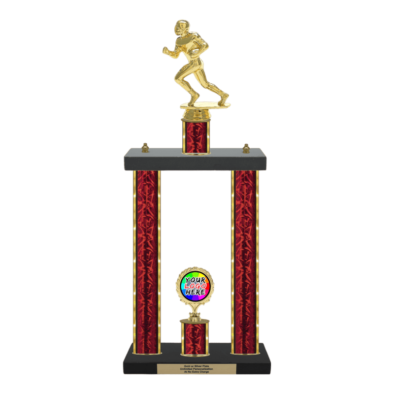 Custom Football Runner 2 Post Trophy - Series 3500 - Anderson Trophy Co.