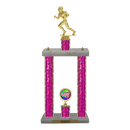 Custom Football Runner 2 Post Trophy - Series 3500 - Anderson Trophy Co.