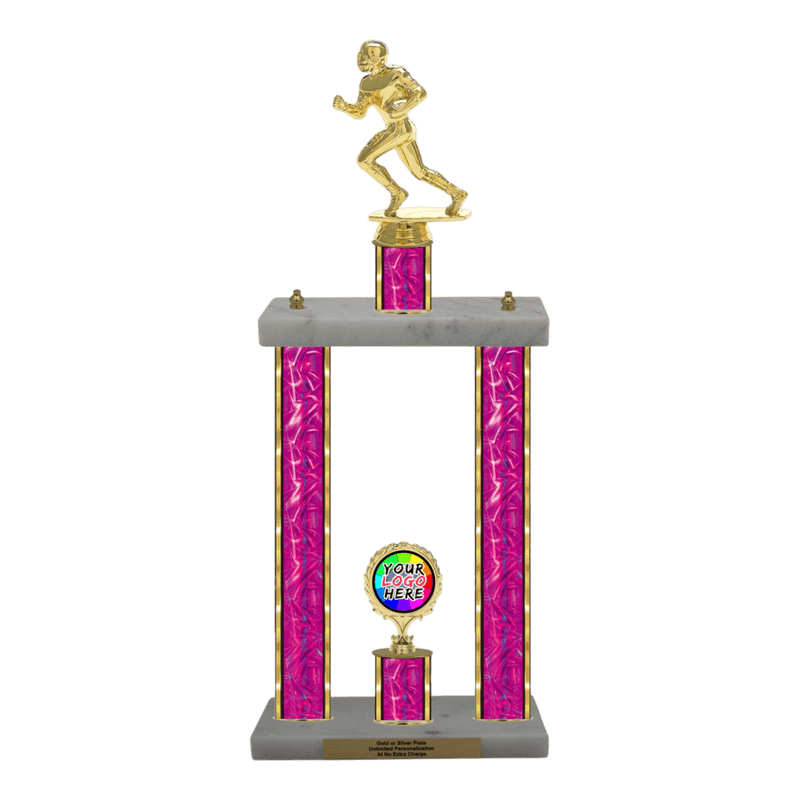 Custom Football Runner 2 Post Trophy - Series 3500 - Anderson Trophy Co.