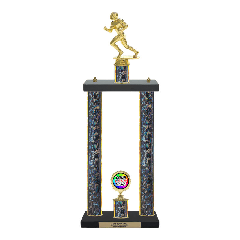 Custom Football Runner 2 Post Trophy - Series 3500 - Anderson Trophy Co.