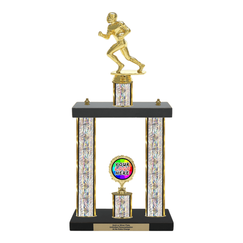 Custom Football Runner 2 Post Trophy - Series 3500 - Anderson Trophy Co.