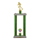 Custom Football Runner 2 Post Trophy - Series 3500 - Anderson Trophy Co.