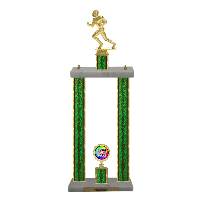 Custom Football Runner 2 Post Trophy - Series 3500 - Anderson Trophy Co.