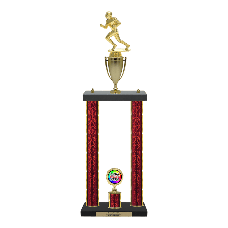 Custom Football Runner 2 Post Trophy - Series 3500/2C17B - Anderson Trophy Co.