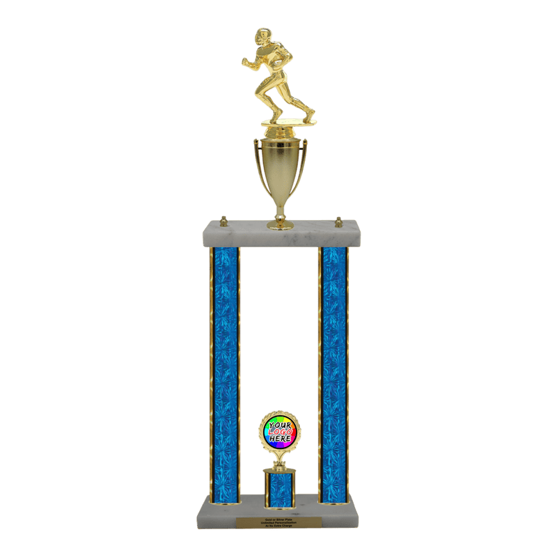 Custom Football Runner 2 Post Trophy - Series 3500/2C17B - Anderson Trophy Co.