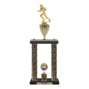 Custom Football Runner 2 Post Trophy - Series 3500/2C17B - Anderson Trophy Co.