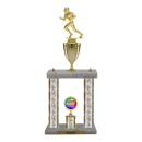 Custom Football Runner 2 Post Trophy - Series 3500/2C17B - Anderson Trophy Co.