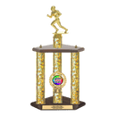 Custom Football Runner 3 Post Trophy - Series 3500 - Anderson Trophy Co.