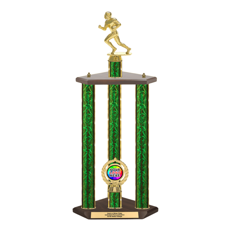 Custom Football Runner 3 Post Trophy - Series 3500 - Anderson Trophy Co.