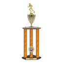 Custom Football Runner 3 Post Trophy - Series 3500/2C17C - Anderson Trophy Co.