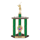 Custom Golf Swing 3 Post Trophy - Series 3621 - Anderson Trophy Co.
