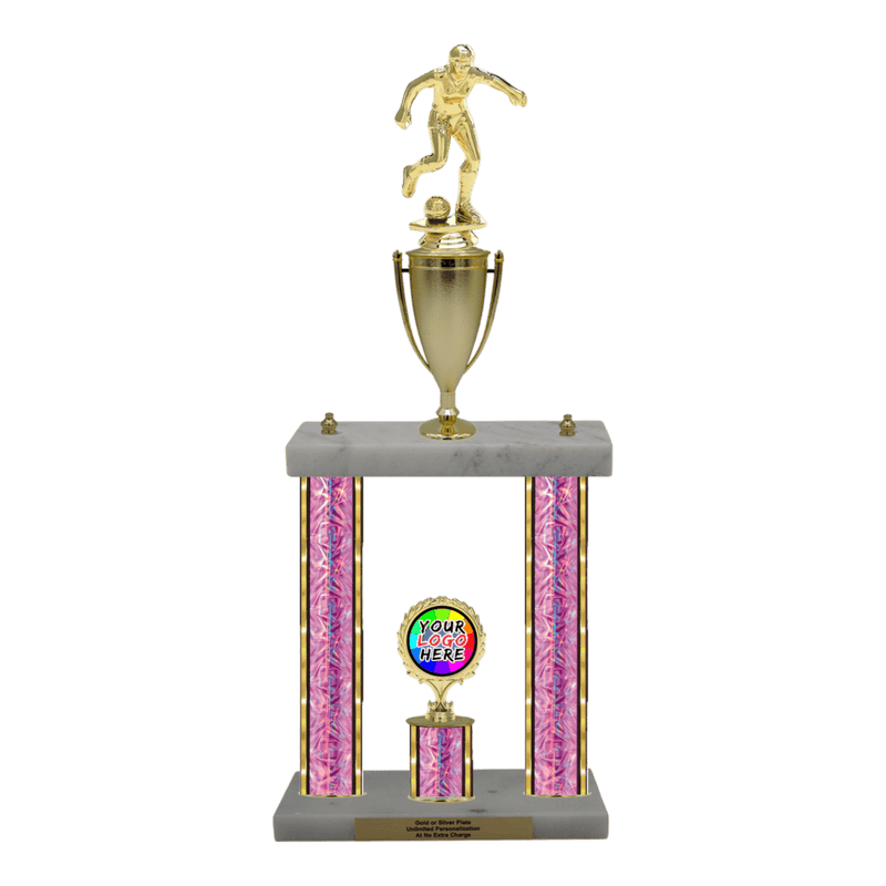 Custom Soccer 2 Post Trophy - Series 3515/2C17B - Anderson Trophy Co.