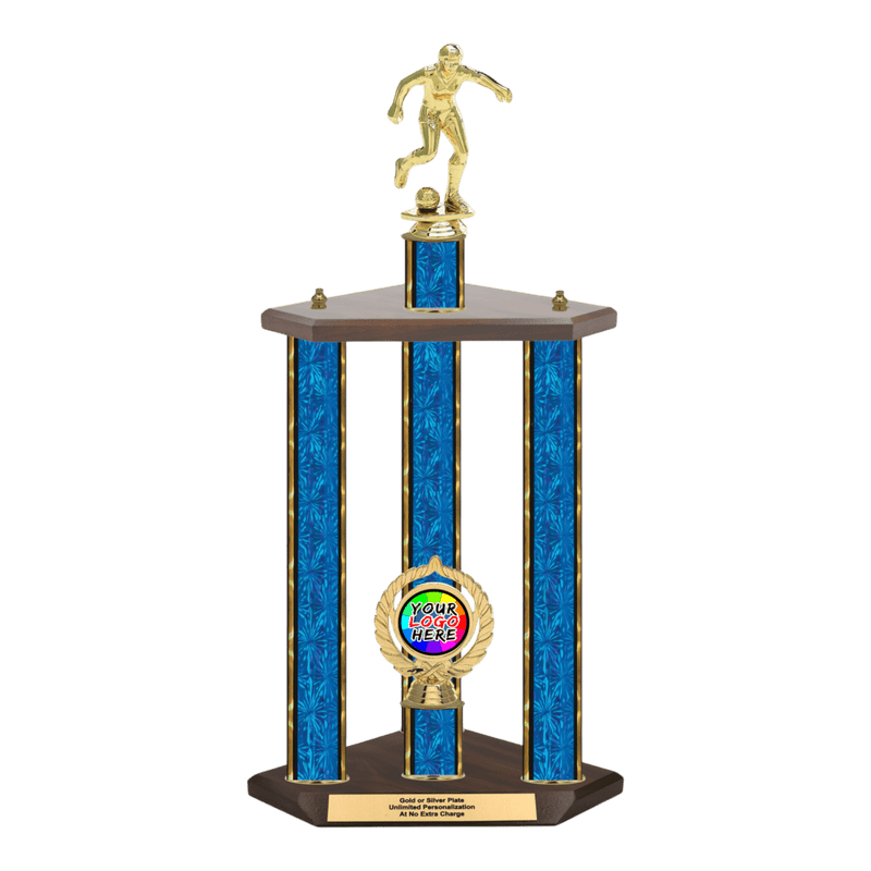 Custom Soccer 3 Post Trophy - Series 3515 - Anderson Trophy Co.