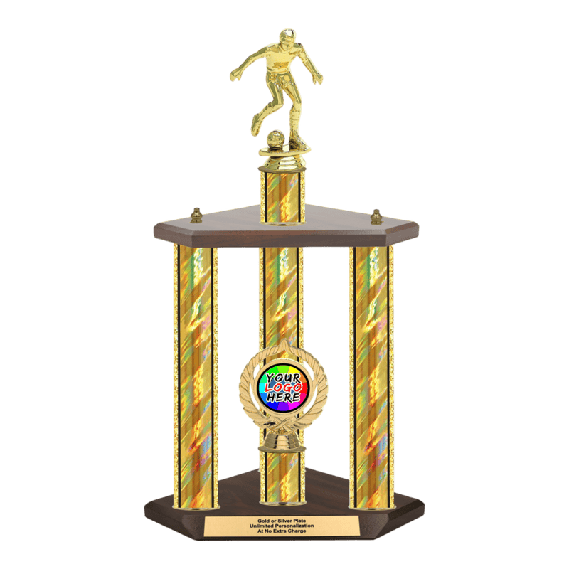 Custom Soccer 3 Post Trophy - Series 3515 - Anderson Trophy Co.