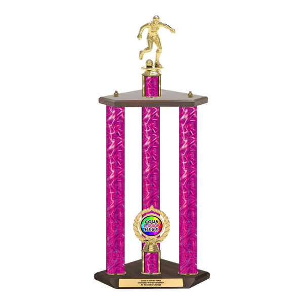 Custom Soccer 3 Post Trophy - Series 3515 - Anderson Trophy Co.