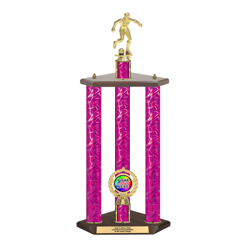 Custom Soccer 3 Post Trophy - Series 3515 - Anderson Trophy Co.