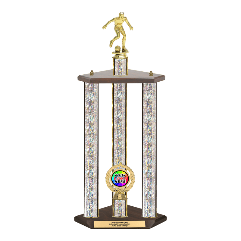 Custom Soccer 3 Post Trophy - Series 3515 - Anderson Trophy Co.