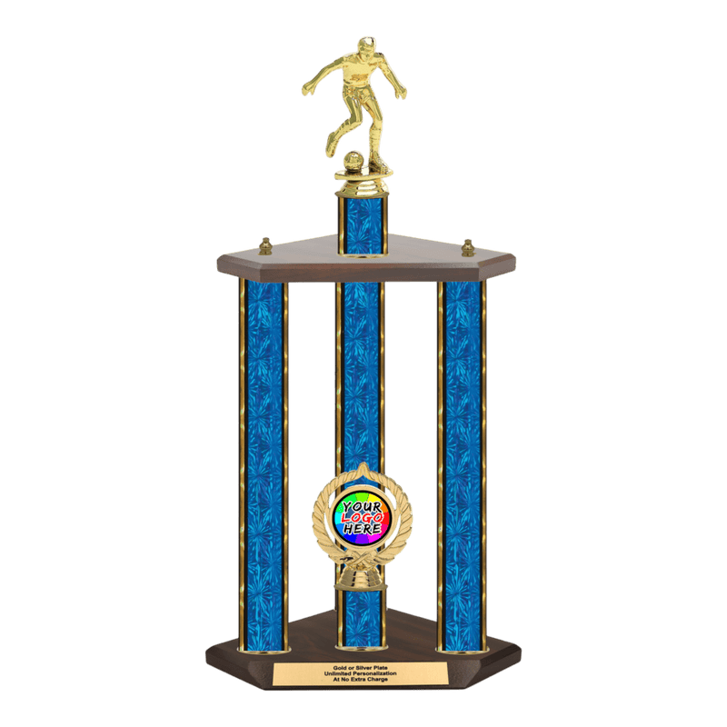 Custom Soccer 3 Post Trophy - Series 3515 - Anderson Trophy Co.