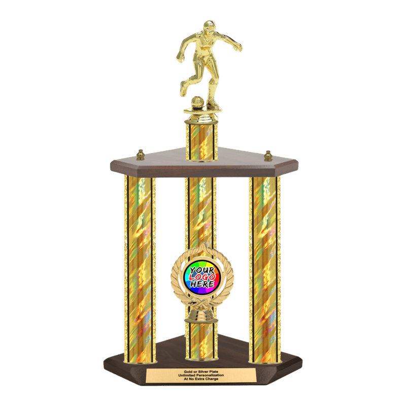 Custom Soccer 3 Post Trophy - Series 3515 - Anderson Trophy Co.