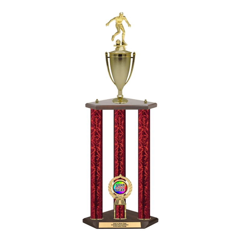 Custom Soccer 3 Post Trophy - Series 3515/2C17C - Anderson Trophy Co.