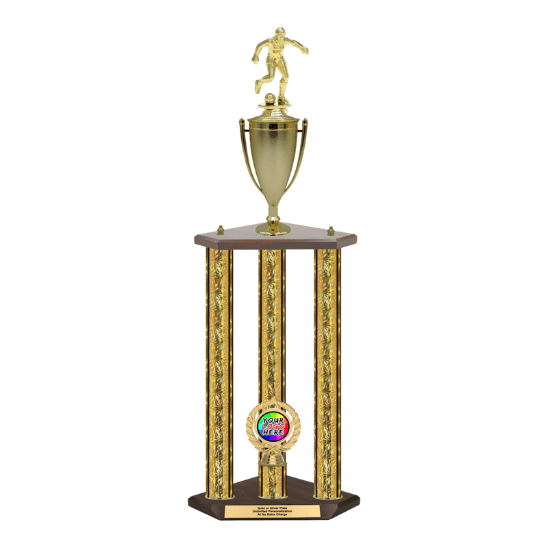 Custom Soccer 3 Post Trophy - Series 3515/2C17C - Anderson Trophy Co.