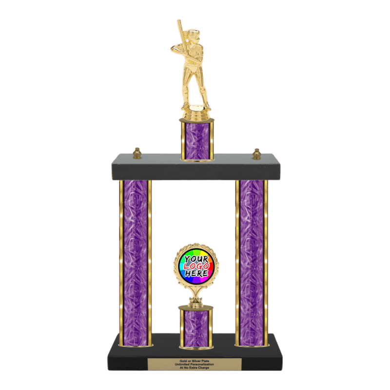 Custom Softball 2 Post Trophy - Series 3520 - Anderson Trophy Co.