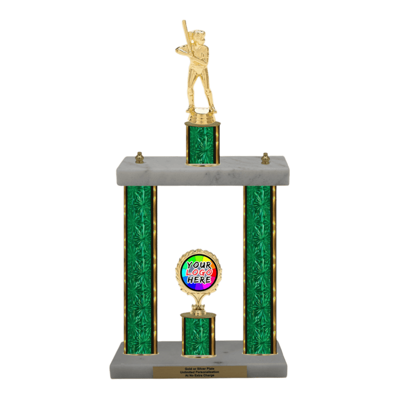 Custom Softball 2 Post Trophy - Series 3520 - Anderson Trophy Co.