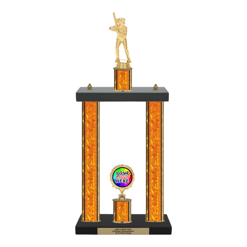 Custom Softball 2 Post Trophy - Series 3520 - Anderson Trophy Co.