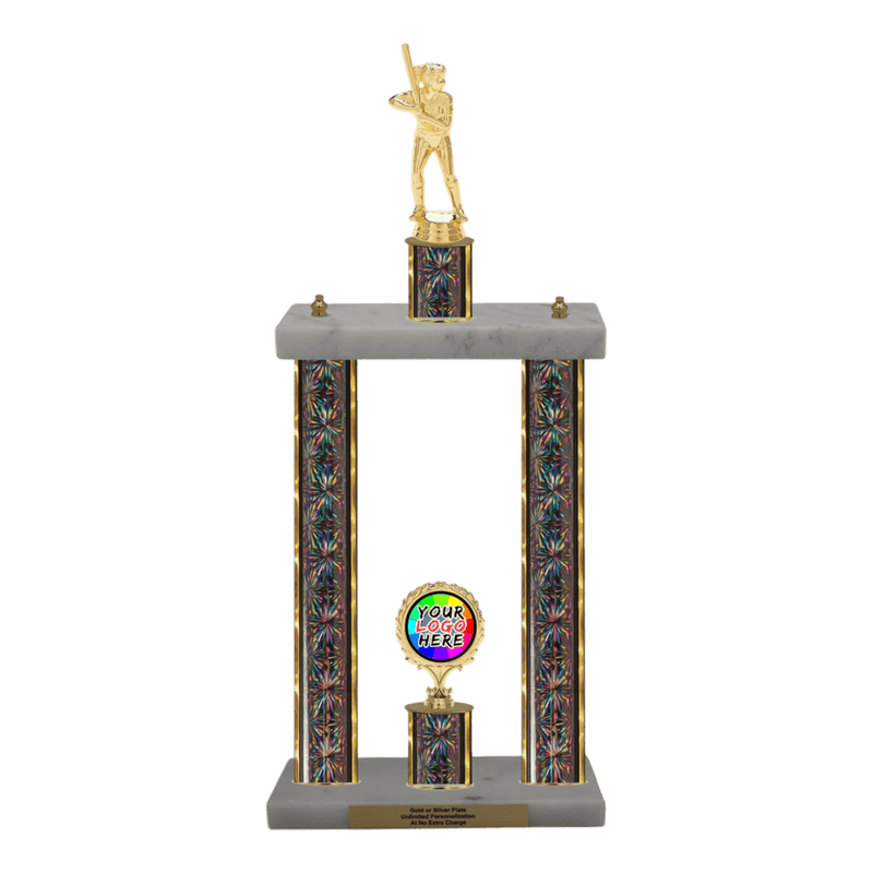 Custom Softball 2 Post Trophy - Series 3520 - Anderson Trophy Co.