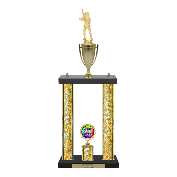 Custom Softball 2 Post Trophy - Series 3520/2C17B - Anderson Trophy Co.