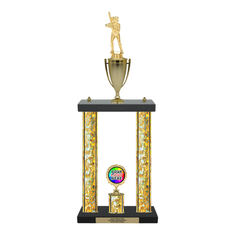 Custom Softball 2 Post Trophy - Series 3520/2C17B - Anderson Trophy Co.