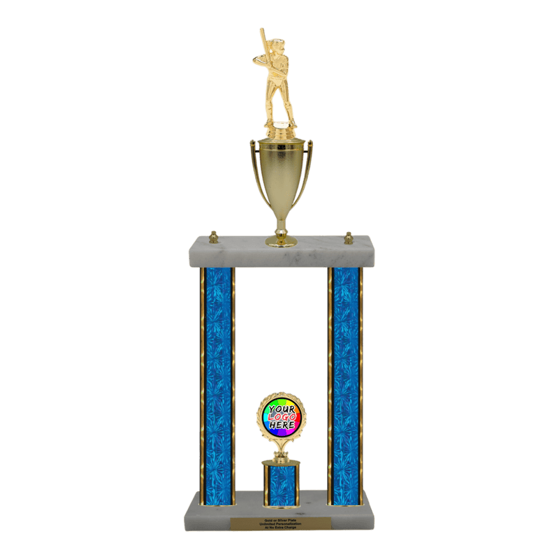 Custom Softball 2 Post Trophy - Series 3520/2C17B - Anderson Trophy Co.