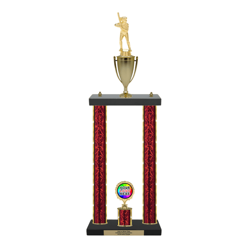 Custom Softball 2 Post Trophy - Series 3520/2C17B - Anderson Trophy Co.