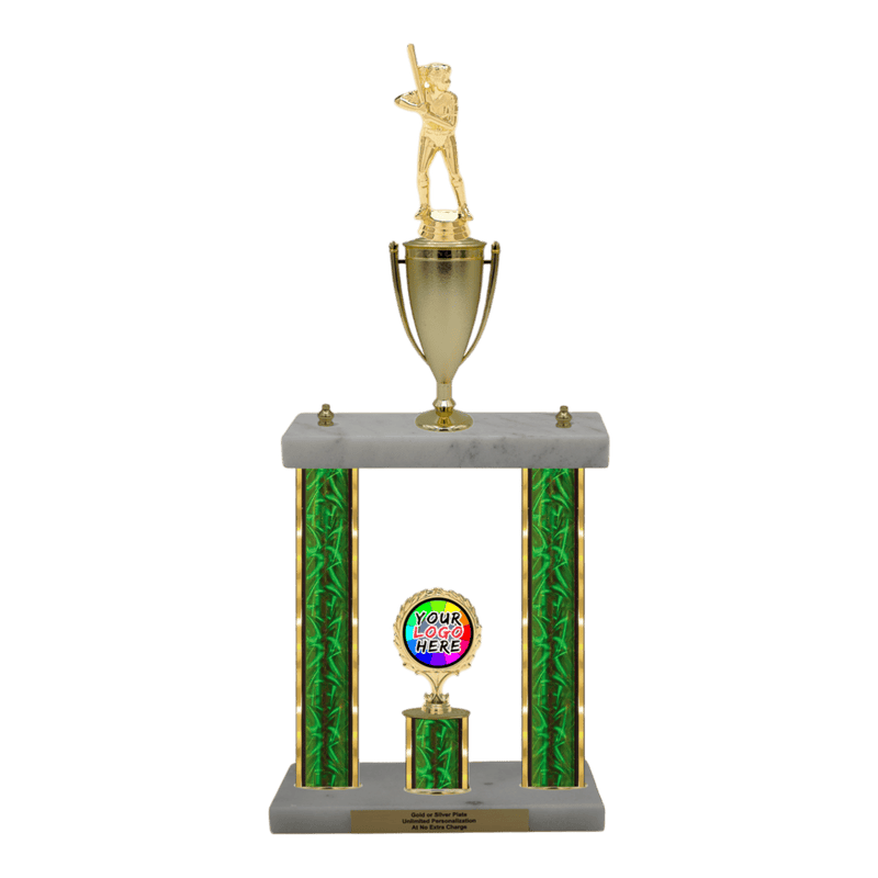 Custom Softball 2 Post Trophy - Series 3520/2C17B - Anderson Trophy Co.